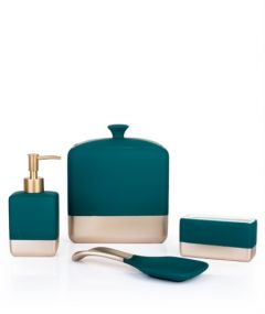 Ceramic 4 Pieces Kitchen Set Emerald color