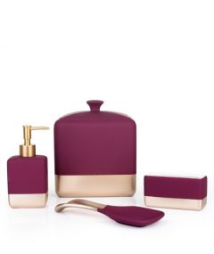 Ceramic 4 Pieces Kitchen Set Plum