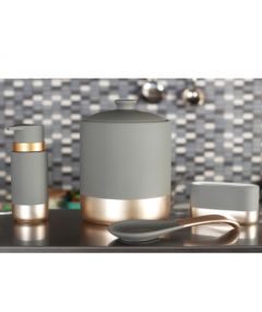 Ceramic 4 Pieces Kitchen Set Round Grey