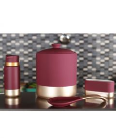 Ceramic 4 Pieces Kitchen Set Round Plum