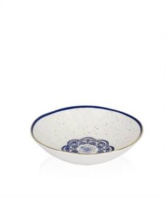 Sapphire Pattern Gilded Deep Salad Bowl 