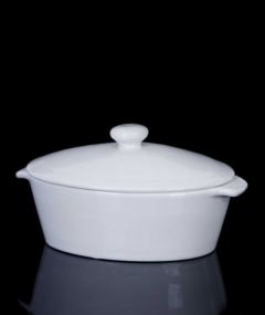 Porcelain Oval Oven Container White