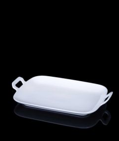 PORCELAIN RECTANGULAR OVAL SERVICE PLATE - 33 Cm