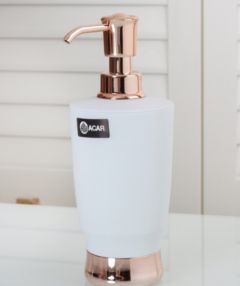 Liquid Soap Dispenser, Matted White and Rose Color Bathroom Accessories