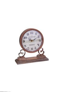 Antique Round Tabletop Clock - Metal