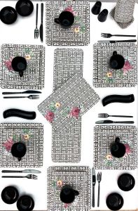 Square Black 33-Piece Breakfast Set