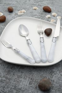 24 Pieces Stainless Steel Cutlery White
