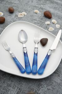 24 Pieces Stainless Steel Cutlery Blue