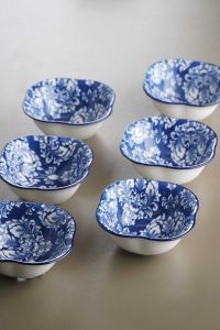 Mosaic 6 Pieces Damask Pattern Porcelain Bowl 9 Cm