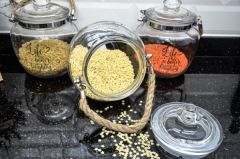 Chubby Glass Spice Jar, Set of 3, Glass Jars & Canister