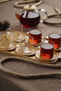 Bamboo Plate Tea Set 13 Pieces