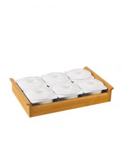 Bamboo Tray 6-Covered Breakfast Set
