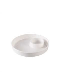 Porcelain Chips Plate - 22.5 cm - White Round Appetizer & Dessert Plate