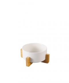 Porcelain Bamboo Stand Round Presentation Bowl 2 pcs