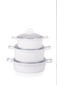 7 Piece Casting Granite Cookware Set White