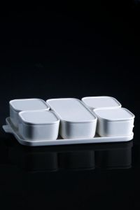 6 Pieces Porcelain Covered Breakfast Serving Set