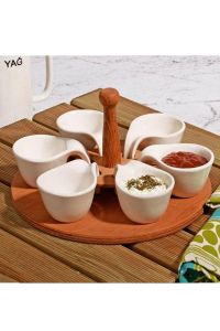 Bamboo 6-Piece Dip - Sauce Bowl