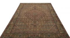 Unique Iranian Vintage Real Tumbled Rug - 280x194 - Brown Area Rugs