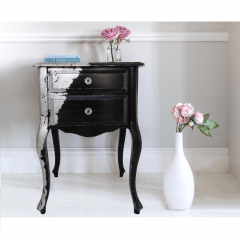 Silver Avant Garde bedside table with 2 drawers