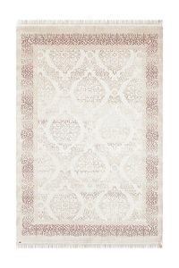 Oriental Tufted Distressed Area Rug with Fringes