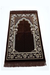 Weaver Velvet Prayer Rug - 15x15 - Brown Throw Rugs, Cotton Throw Rugs