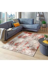 Modern Acrylic Red Area Rug