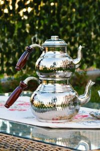 Wrought Copper Teapot - 15x15 - Silver Teapots