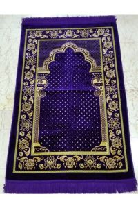 Weaver Velvet Prayer Rug - 15x15 - Purple Throw Rugs, Cotton Throw Rugs