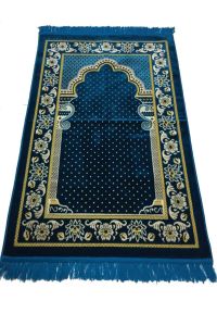 Weaver Velvet Prayer Rug - 15x15 - Blue Throw Rugs, Cotton Throw Rugs