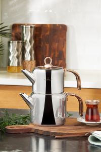 Mira Medium Teapot Set - 15x15 - Silver Teapots