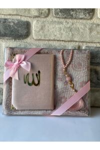 Dowry Prayer Rug Set Luxury Gold - 23x27 - Pink Throw Rugs, Cotton Throw Rugs