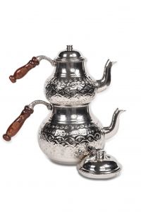 Shiny Handmade Wrought Copper Teapot - 23x15 - Grey Teapots