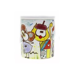 Porcelain Cat Family Censer, Oil Burner - 9x9 - Colorful Candle Centerpieces, Porcelain Candle Centerpieces | Loftry