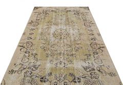 Antique Hand Woven Vintage Carpet - 237x141 - Beige Area Rugs, Wool Area Rugs