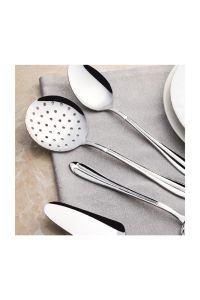 5-Piece Plain Serving Set, Ladle, Slotted Spoon, Spatula, Serving Fork, Serving Spoon