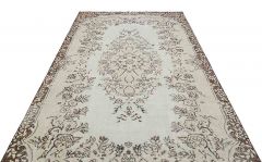 Real Hand Woven Antique Carpet - 311x173 - Beige Area Rugs, Wool Area Rugs