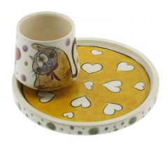 Yellow Cat Decorated Cup - 14x14 - Colorful Coffee Cups