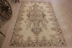 Unique Anatolian Vintage Carpet - 274x172 - Beige Area Rugs, Wool Area Rugs