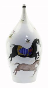Horse Decorated Bottle Vase - 17x17 - Colorful Vases & Jars