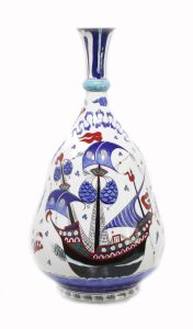 Porcelain Authentic Galleon Vase - 25x25 - Colorful Vases & Jars
