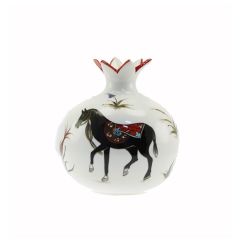 Porcelain Authentic Horse Pattern Decorative Object - 20x20 - Black Decors