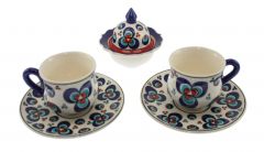 Cherry Model Porcelain Cup  Set of 2 - 8x6 - Blue Coffee Cups
