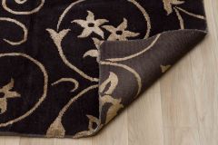 Classic Modern Vintage Hand Woven Carpet - 256x184 - Black Area Rugs, Wool Area Rugs