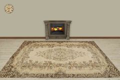 Traditional Pattern Hand Woven Vintage Rug - 255x166 - Brown Area Rugs, Wool Decorative Area Rugs