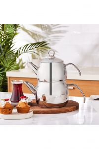 Belinay Midi Metal Teapot Set - 13x13 - Silver Teapots