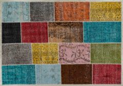 Hand Woven Tumbled Special Patchwork Carpet - 230x160 - Colorful Area Rugs