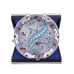 Porcelain Authentic Tulip Pattern Plate - 30x30 - Blue Plates