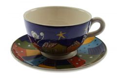 Night Catcher Cats Single Nescafe Cup - 12x12 - Colorful Coffee Cups