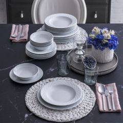 24 Piece Decorative Motifs Dinnerware Set, Service for 6