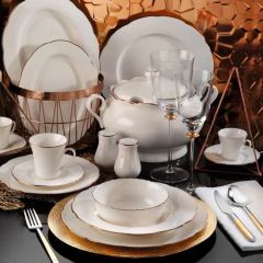 83 Piece Scallop Design Dinnerware Set, Service for 12